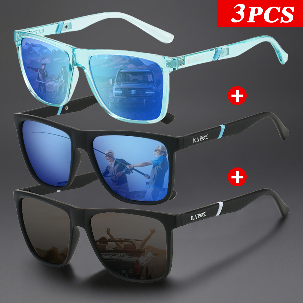 3Pcs/Set Karos Polarized Sungl – обзор и цена Fishing Sunglasses Polarized
