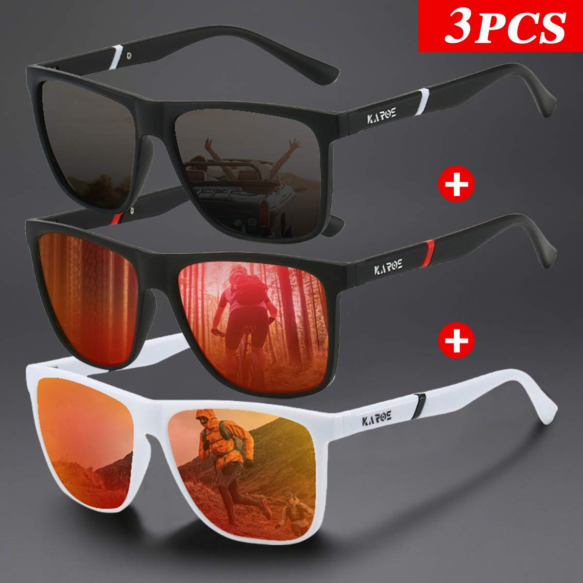 3Pcs/Set Karos Polarized Sungl – обзор и цена Fishing Sunglasses Polarized